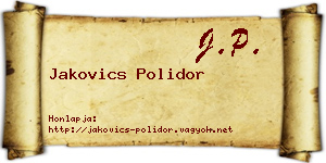 Jakovics Polidor névjegykártya